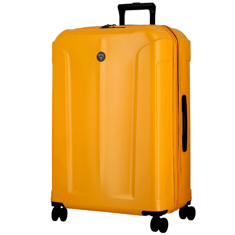 Valise jaune 4 roues extensible 77cm, de la collection Glossy de JUMP Bagages
