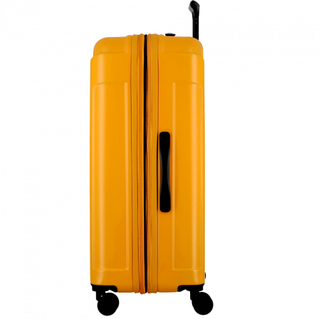 Valise jaune 4 roues extensible 77cm, de la collection Glossy de JUMP Bagages