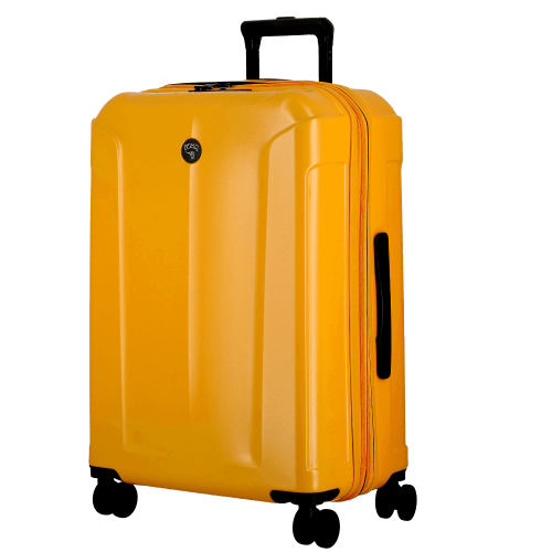 Valise jaune 4 roues extensible 67cm, collection Glossy de JUMP Bagages