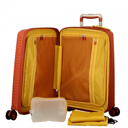 Valise Terracotta-Orange 4 roues Extensible 55x35x20/24 cm Évaé | Jump® Bagages