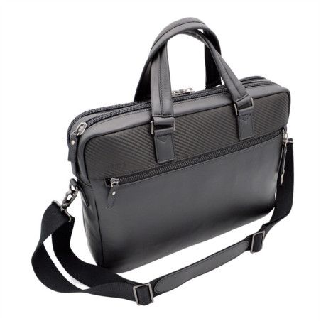 Two-compartment 40 cm 15" Max leather briefcase