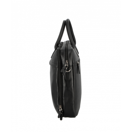 Serviette 2 soufflets 45 cm - Portable 17" noir UPPSALA CUIR| Jump® Bagages